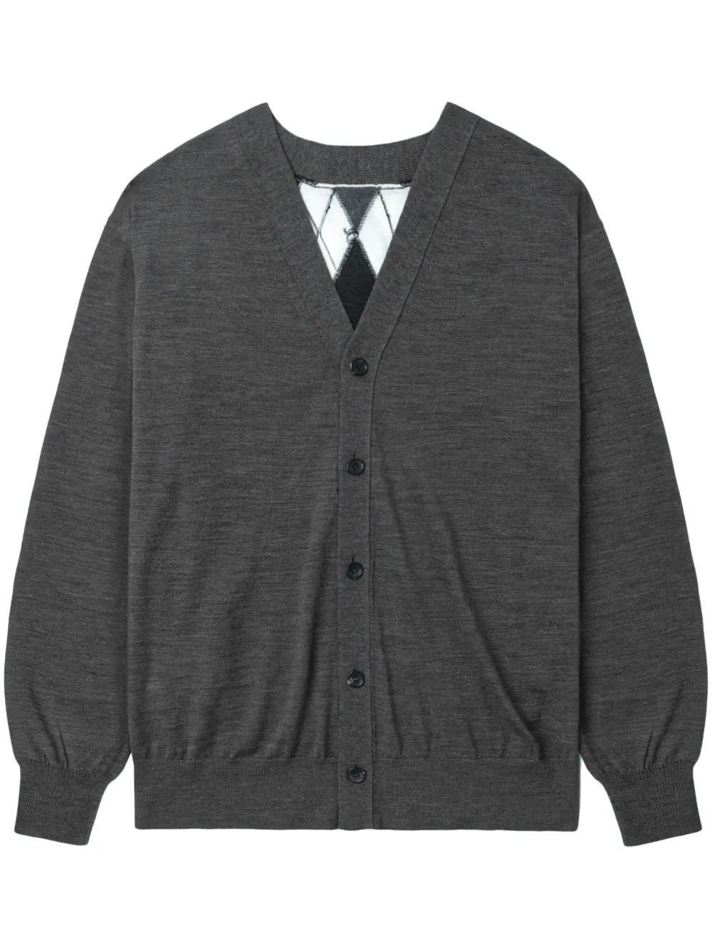 JUNYA WATANABE V-neck Wool Cardigan In Grey Product Image