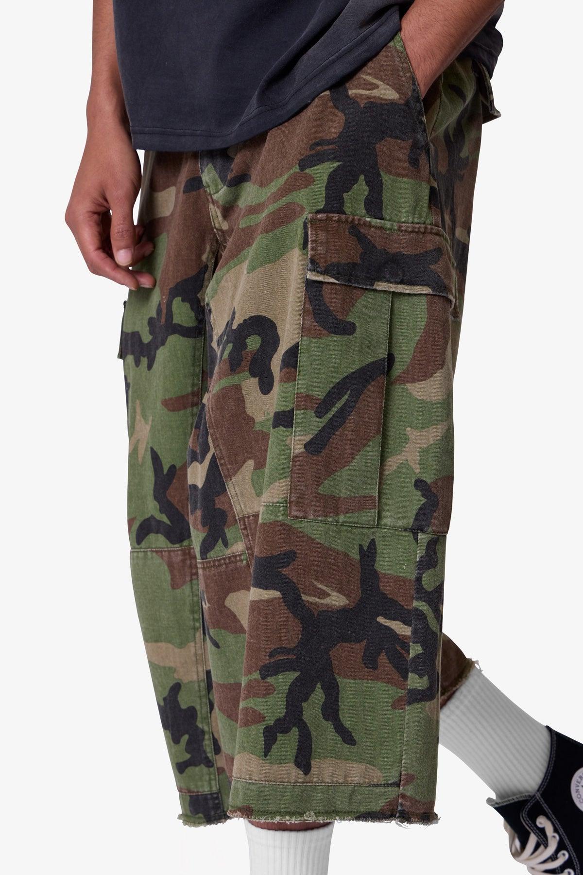Extra Long Cargo Shorts - Camo Product Image