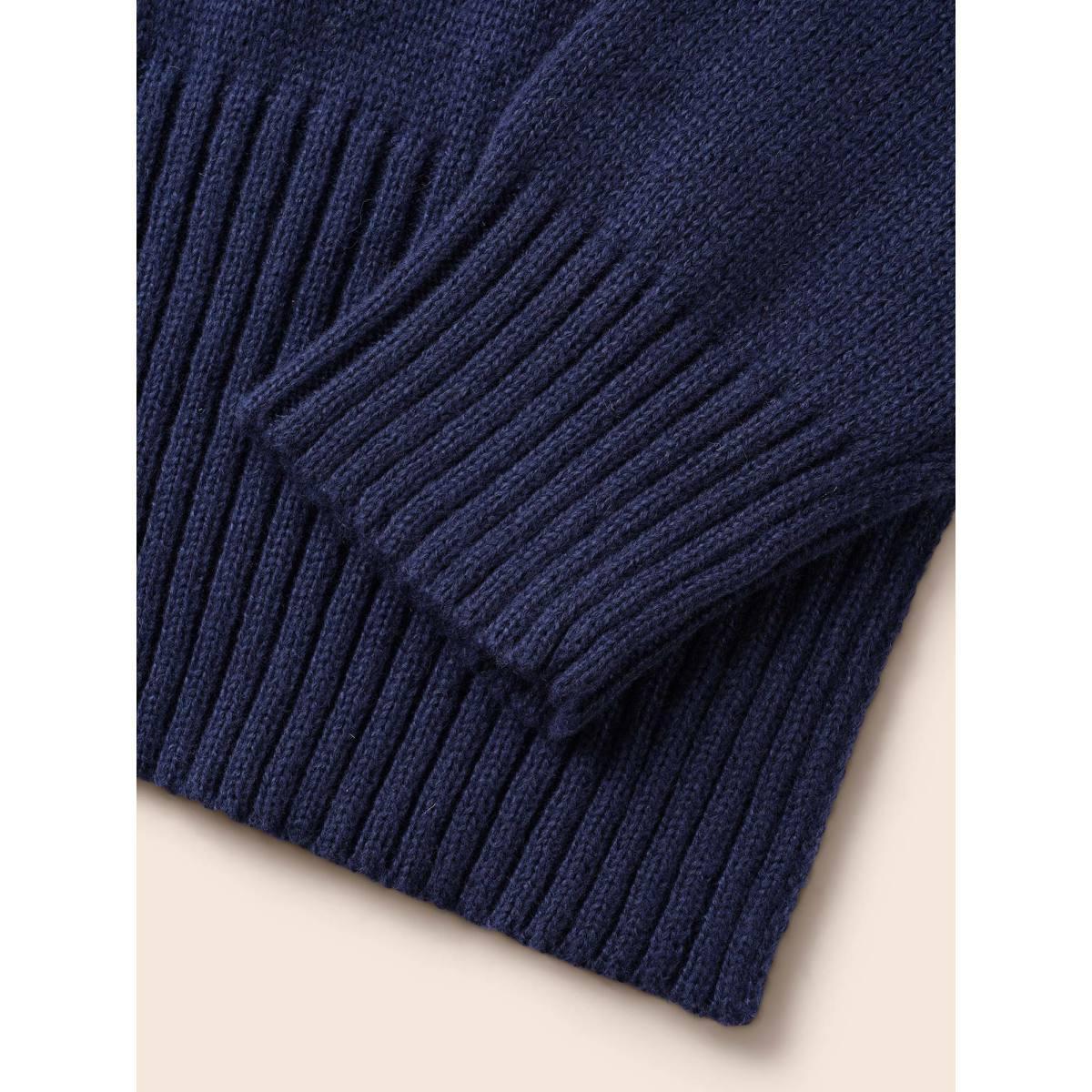 Plus Size Fair Isle Pull Over Crew Neck Pullover Navy Women Casual Long Sleeve Round Neck Everyday Pullovers BloomChic 26/4X Product Image