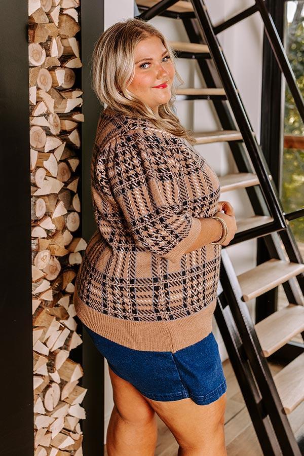 So Charmed Plaid Knit Top Curves Product Image