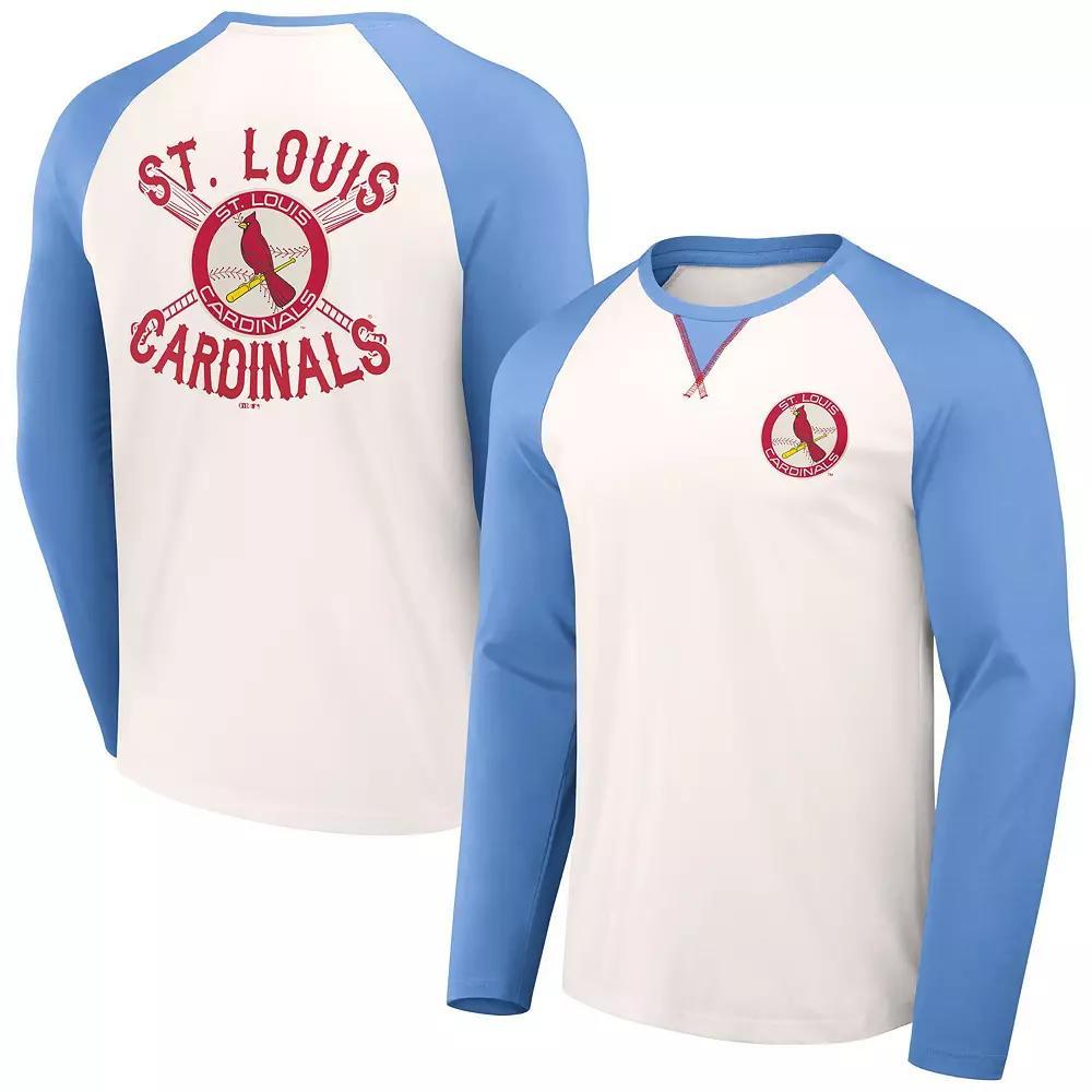 Men's Darius Rucker Collection by Fanatics  White/Light Blue St. Louis Cardinals Team Color Raglan T-Shirt, Size: Small Product Image