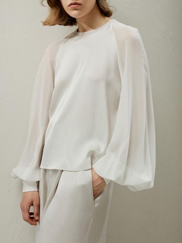 Silk Blouse with Raglan Sleeves Product Image