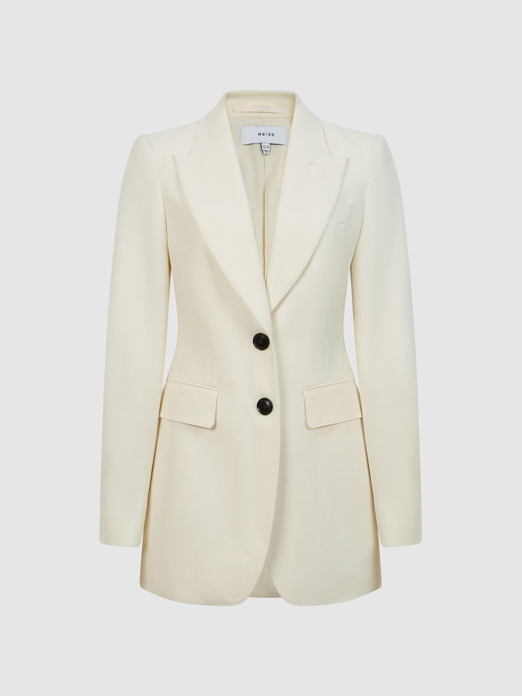 Single Breasted Blazer in White Product Image
