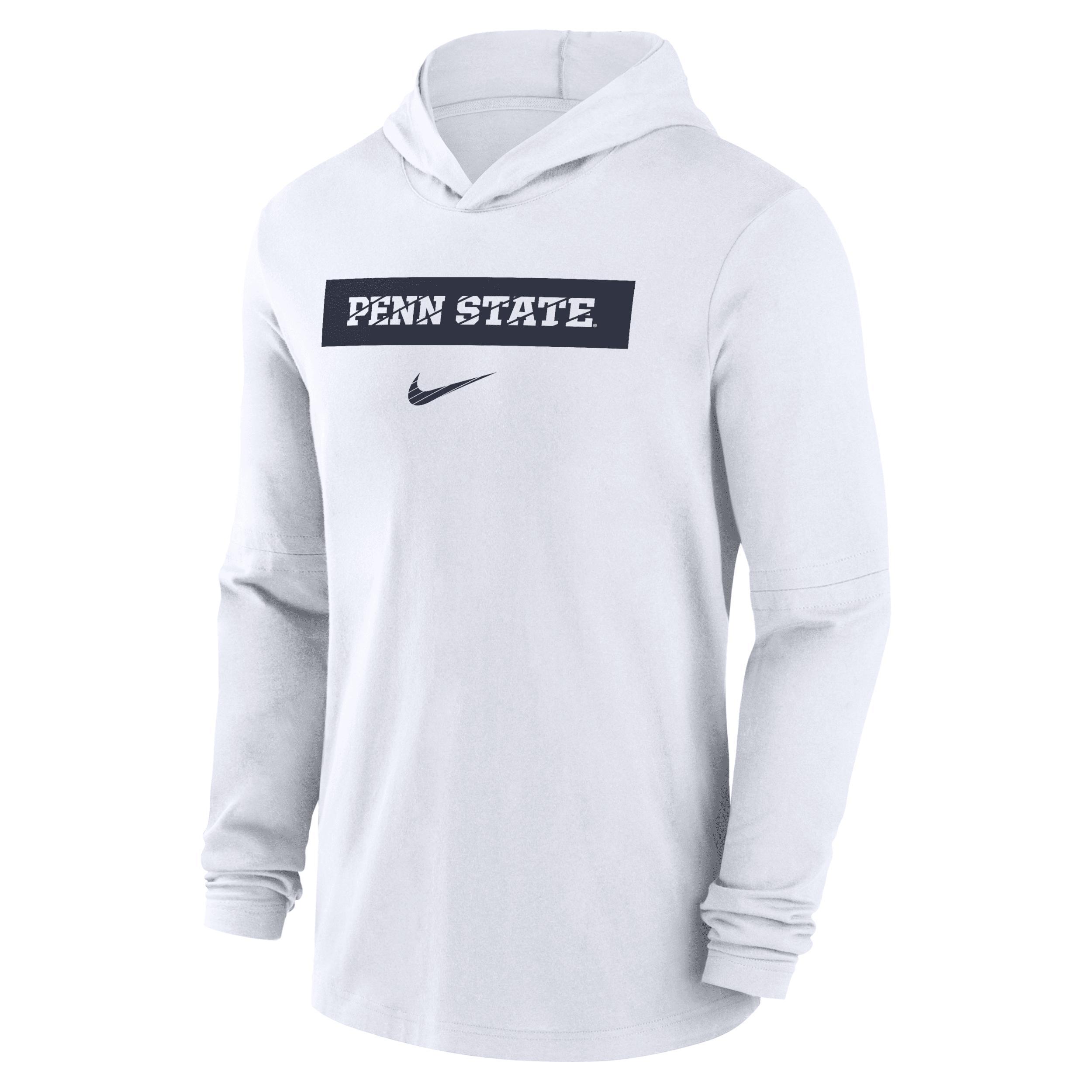 Nike Mens White Penn State Nittany Lions Sideline Hoodie Performance Long Sleeve T-Shirt Product Image