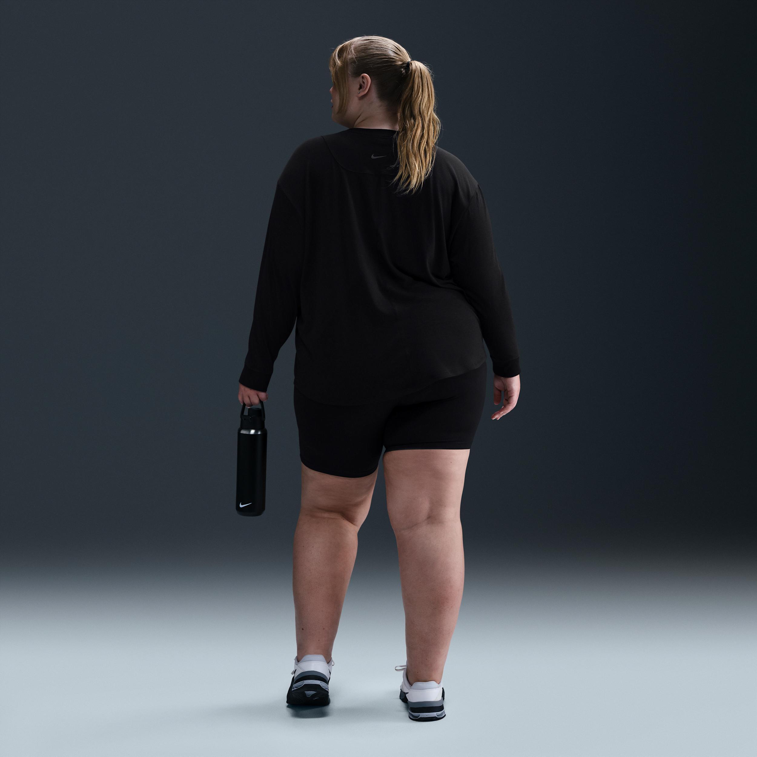 Nike Womens One Relaxed Dri-FIT Long-Sleeve Top (Plus Size) | FN2819-010 Product Image