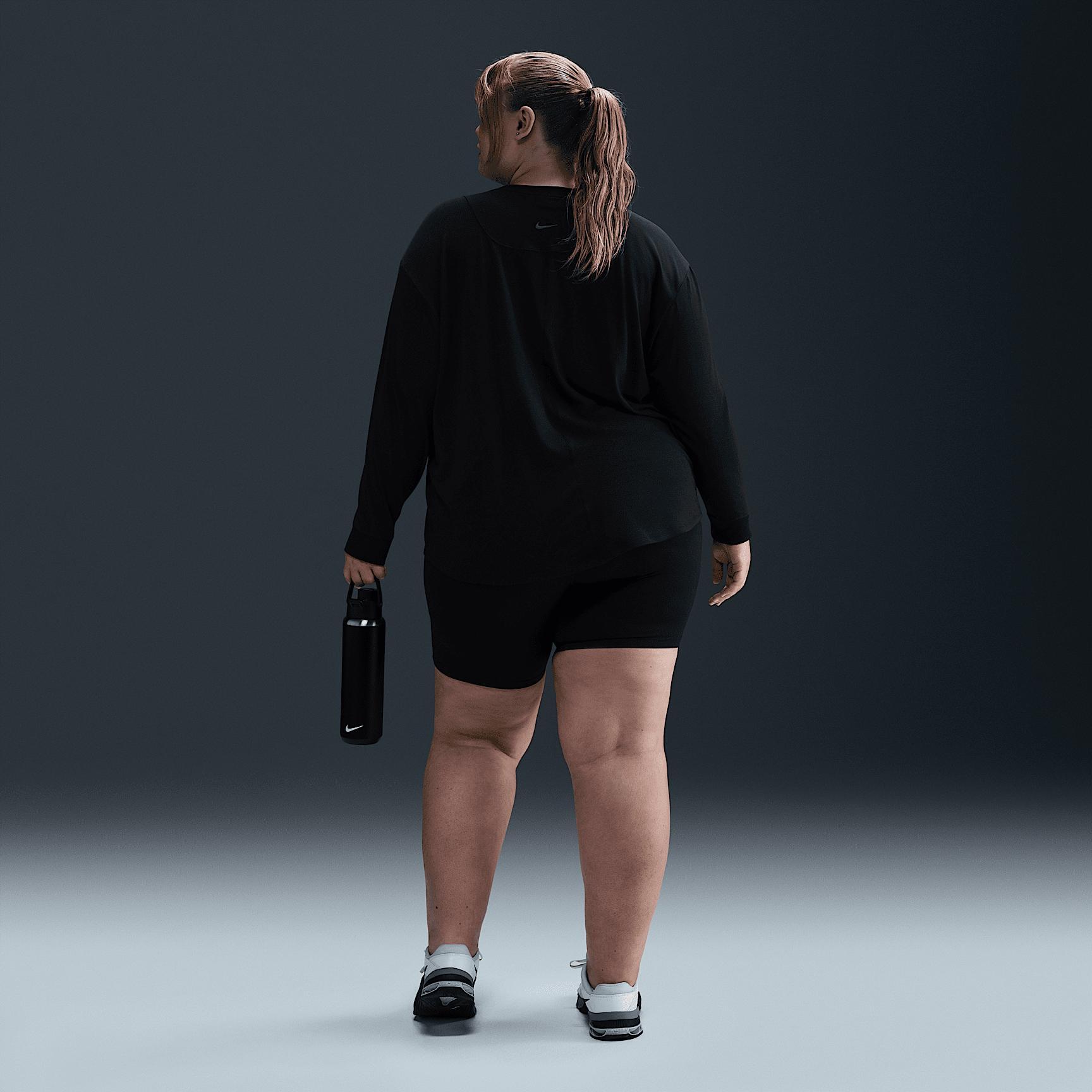 Nike Womens One Relaxed Dri-FIT Long-Sleeve Top (Plus Size) | FN2819-010 Product Image