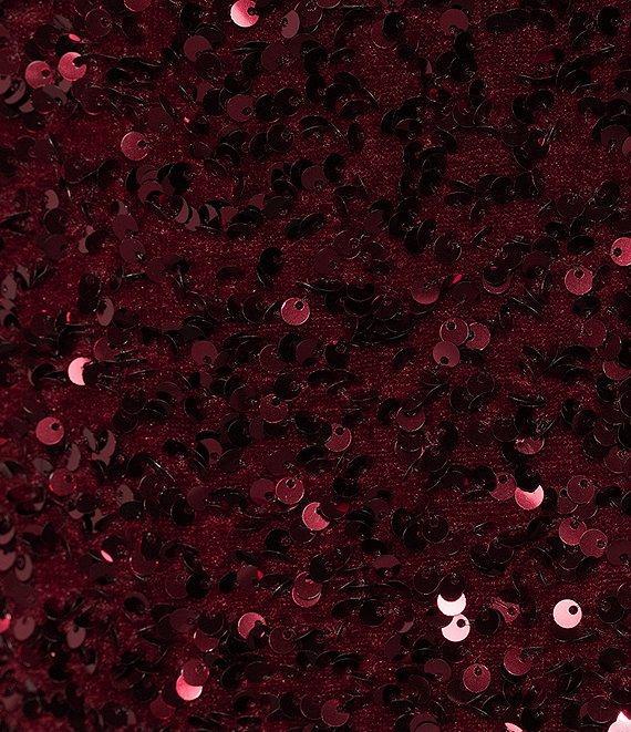 B. Darlin Spaghetti Strap Scoop-Neck Sequined Velvet Knit Bodycon Dress Product Image