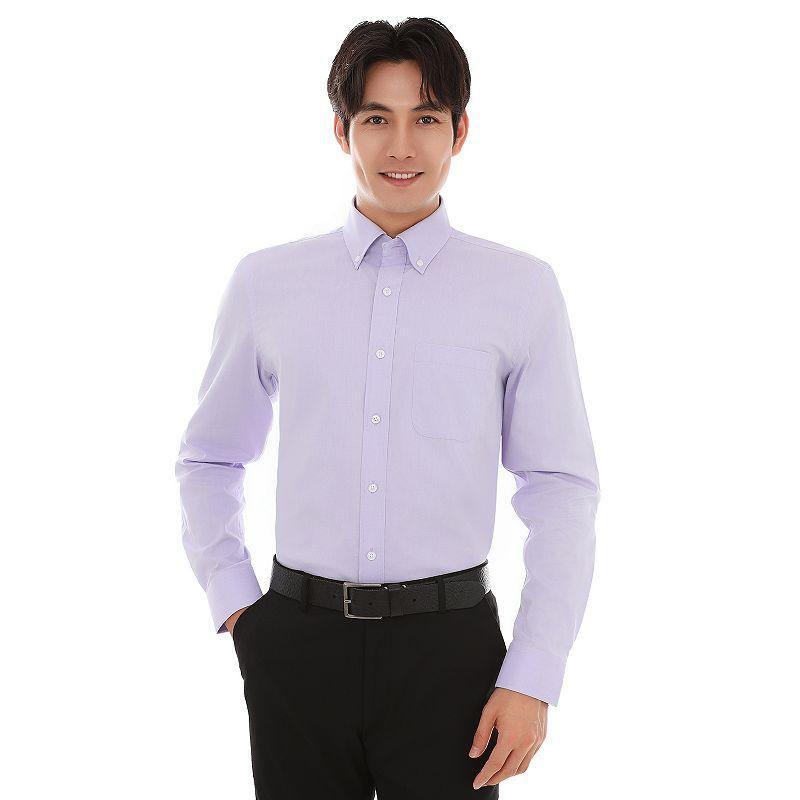 Men's Bespoke Classic-Fit Pinpoint Oxford Dress Shirt, Size: 2XL-34/35, Purple Product Image