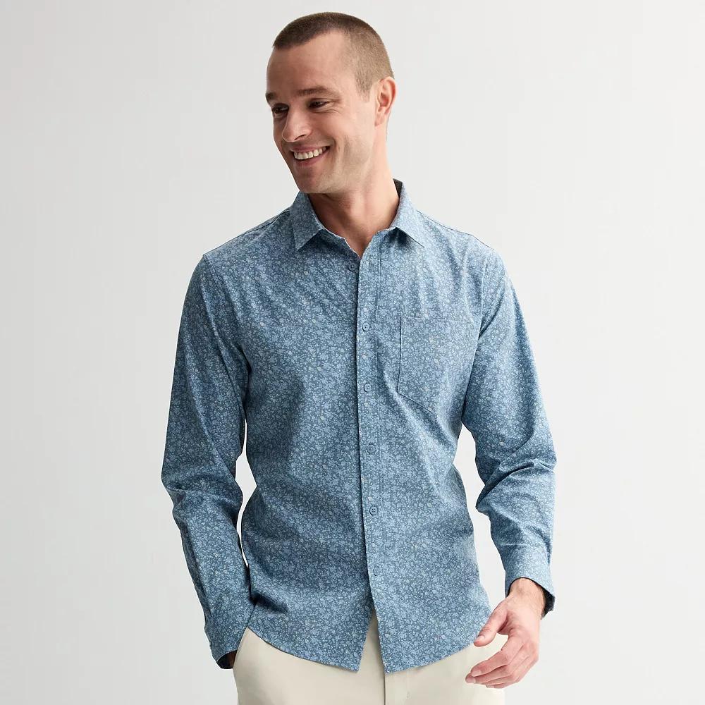 Men's FLX Slim Performance Untucked-Fit Button Down Long Sleeve Shirt,  Product Image
