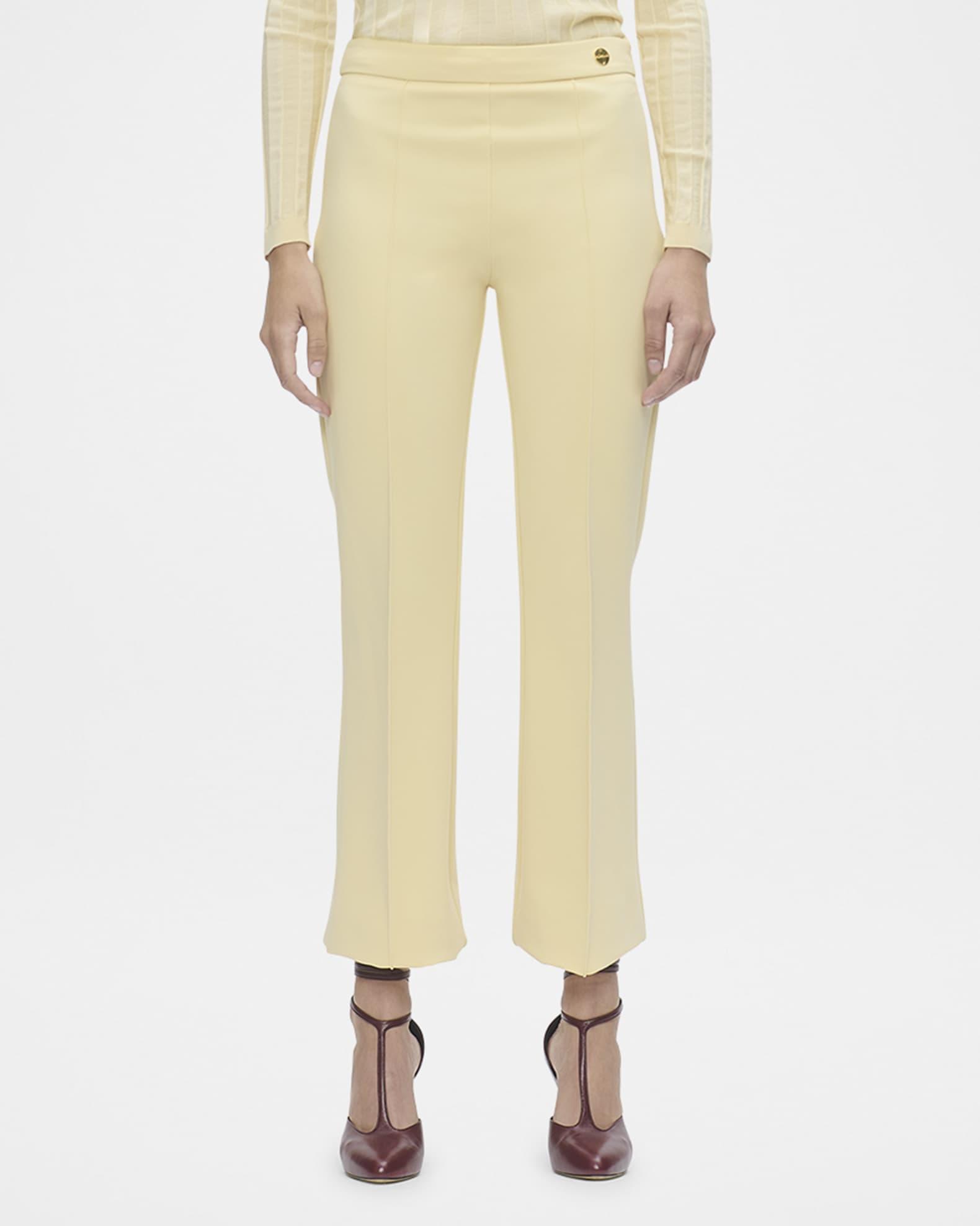Lola Cropped Pintuck Flare-Leg Pants Product Image