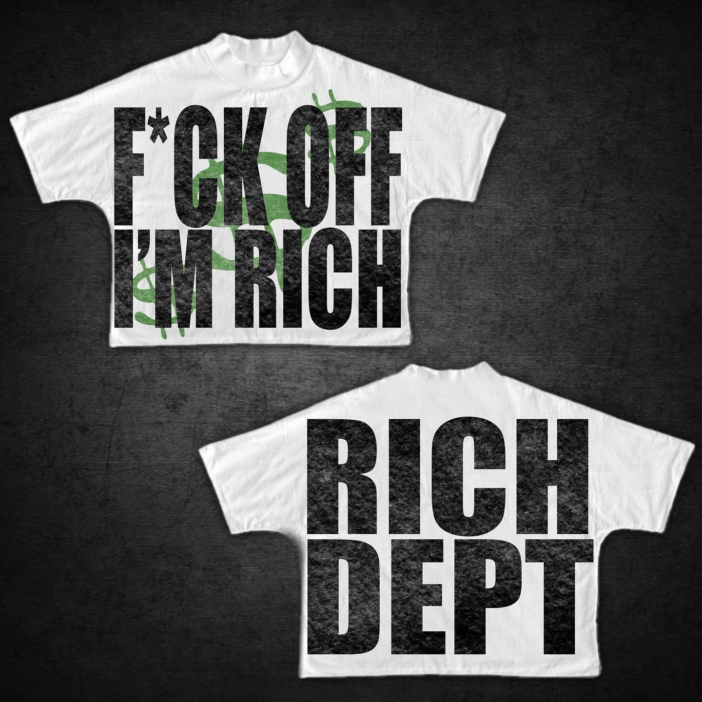 Sopula F Ck Off I'm Rich Graphics Cotton Cropped T-Shirts Product Image