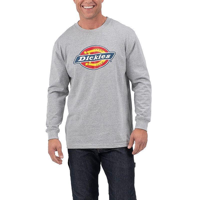 Men's Dickies Long Sleeve Tri-Color Logo Graphic Tee, Size: Medium, Grey Gray Product Image