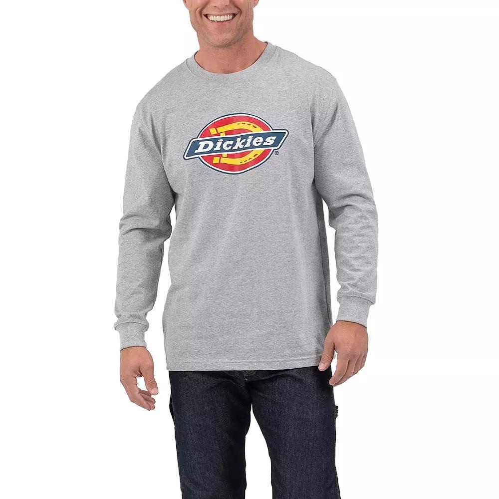 Men's Dickies Long Sleeve Tri-Color Logo Graphic Tee, Size: Medium, Grey Gray Product Image