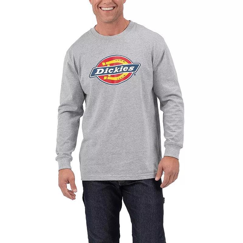 Men's Dickies Long Sleeve Tri-Color Logo Graphic Tee, Size: Medium, Grey Gray Product Image