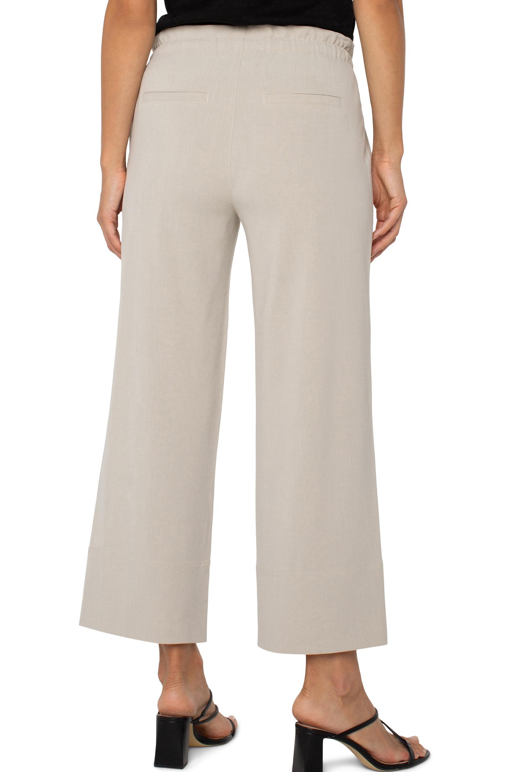 Pull On Tie Waist Wide Leg Product Image