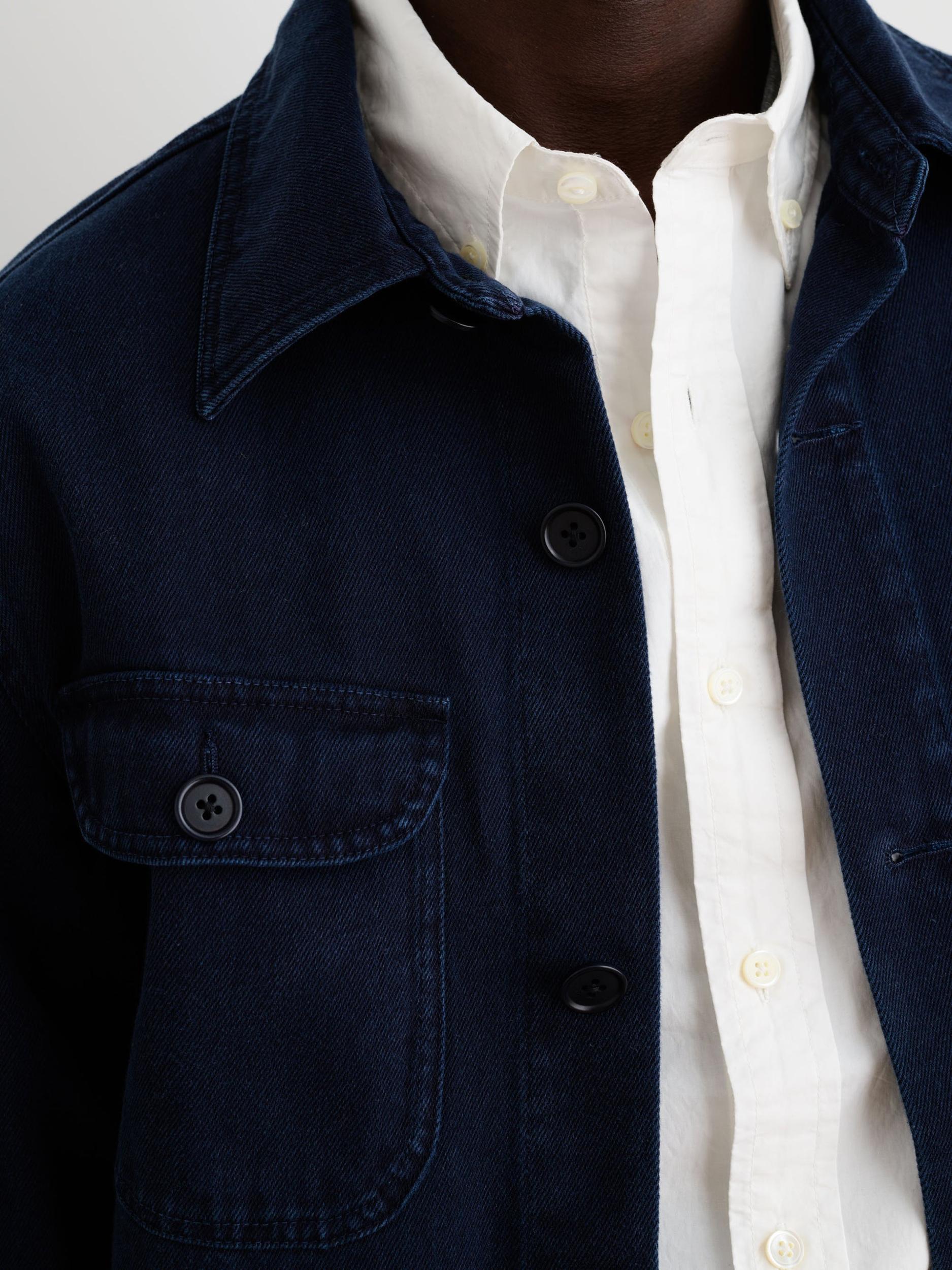 Garment Dyed Work Jacket in Recycled Denim Product Image