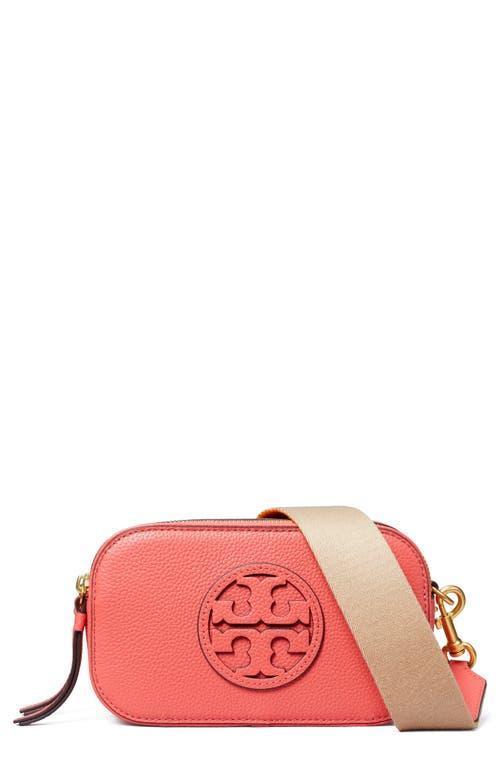 TORY BURCH Mini Miller Leather Crossbody Bag In Pink Product Image