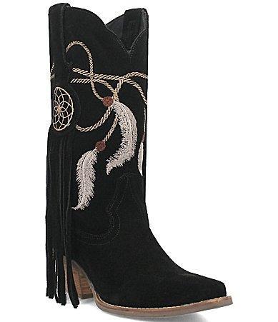 Dingo Day Dream Embroidered Suede Mid Western Boots Product Image