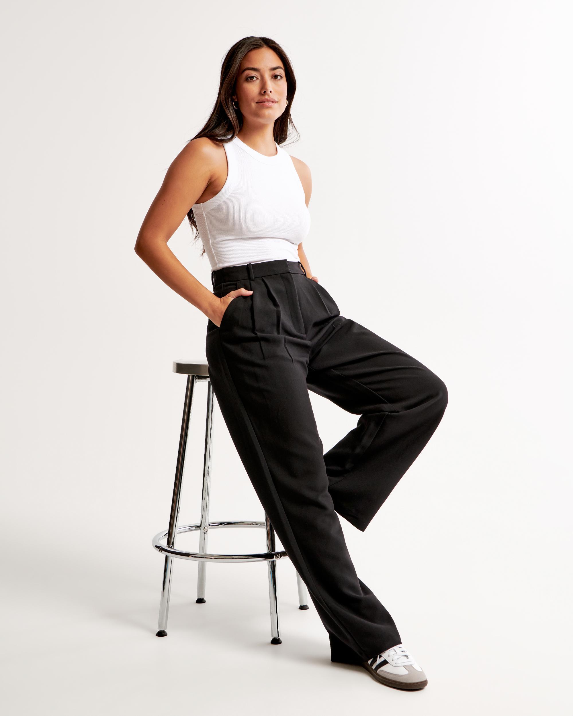 Curve Love A&F Sloane Tailored Wide Leg Pant Product Image