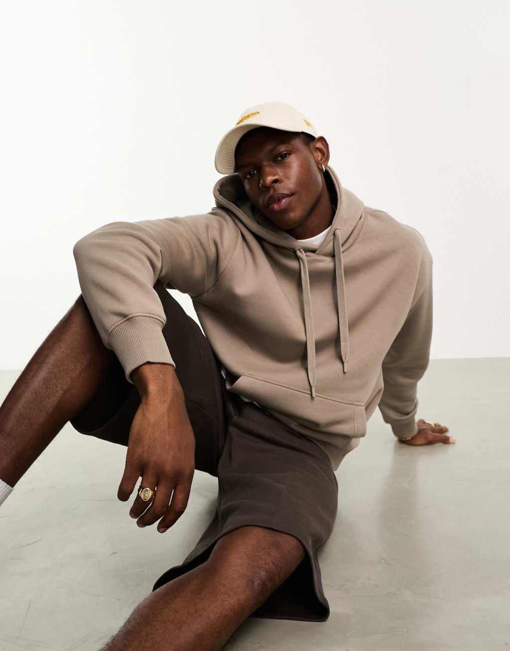 Bershka hoodie in beige Product Image