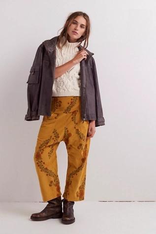 We The Free Lunan Crop Harem Cord Printed Jeans Product Image