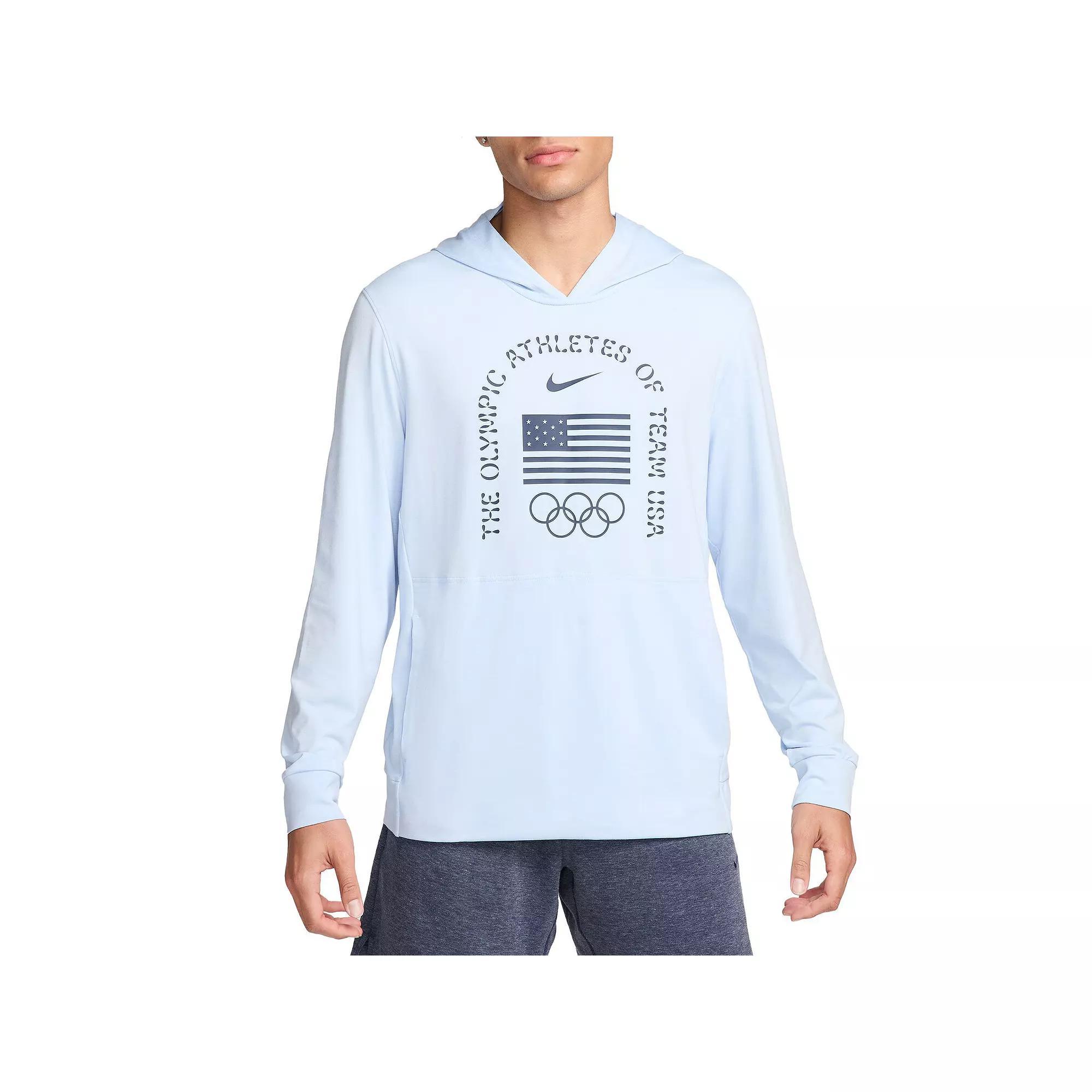 Men's Nike Light Blue Team USA Restore Yoga Long Sleeve Hoodie T-Shirt,  Product Image
