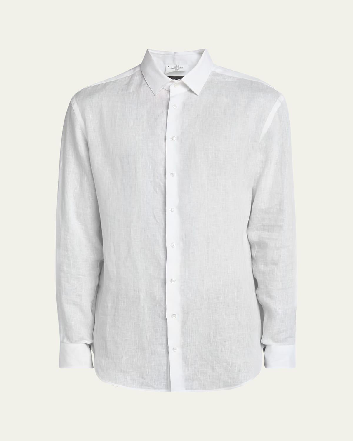 Mens Classic Solid Linen Sport Shirt Product Image