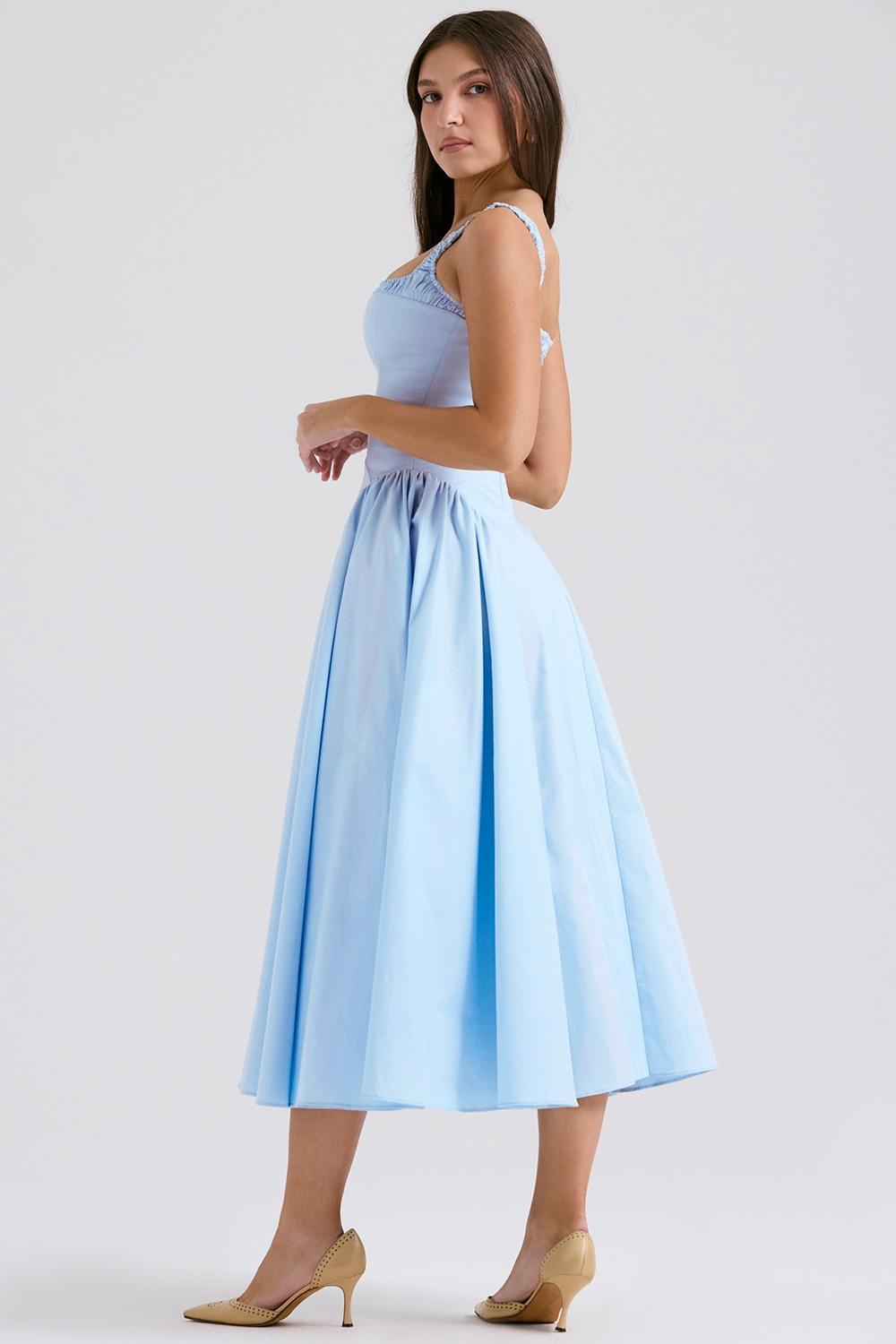 Dorothy  italian azure cotton midi sundress Product Image