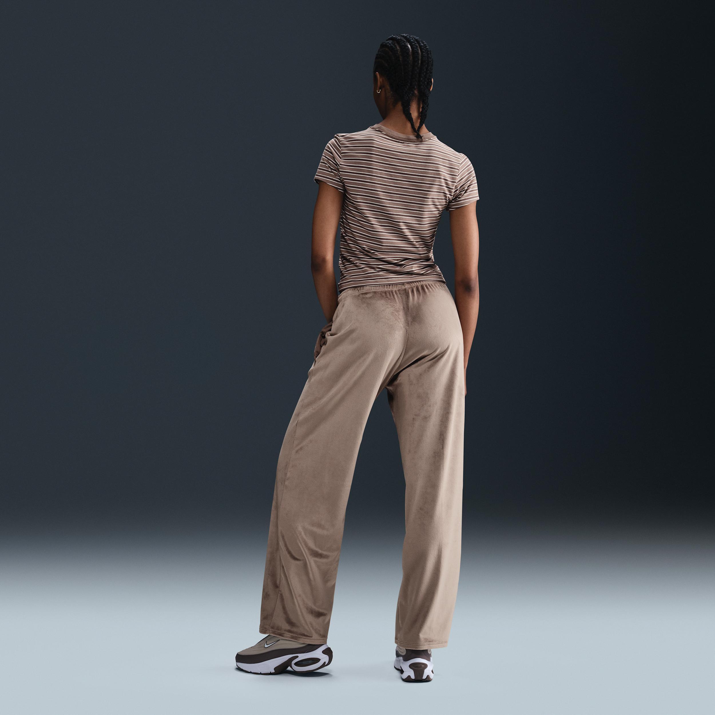 Womens Nike Sportswear Chill Knit Mid-Rise Velour Pants | HJ0922-233 Product Image