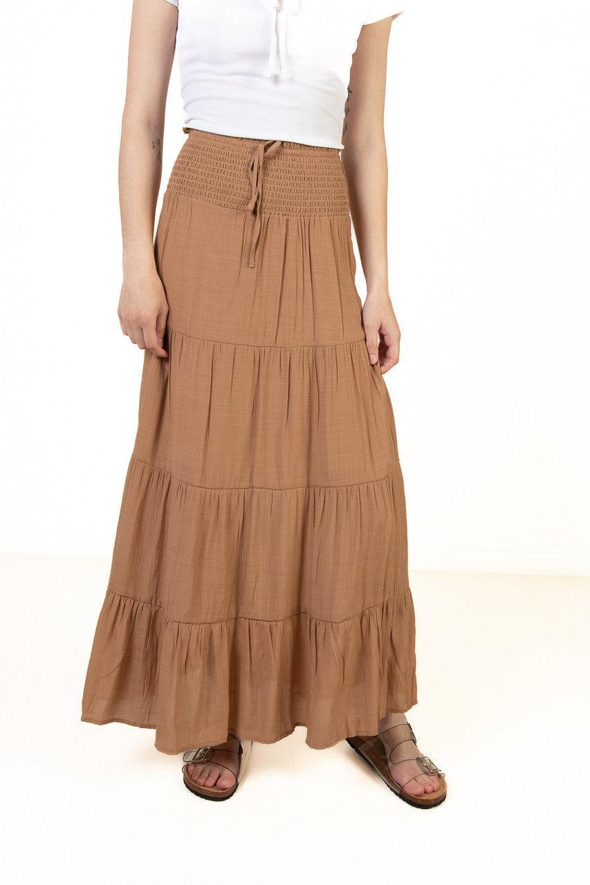 Clay Smocked Waist Maxi Skirt Product Image