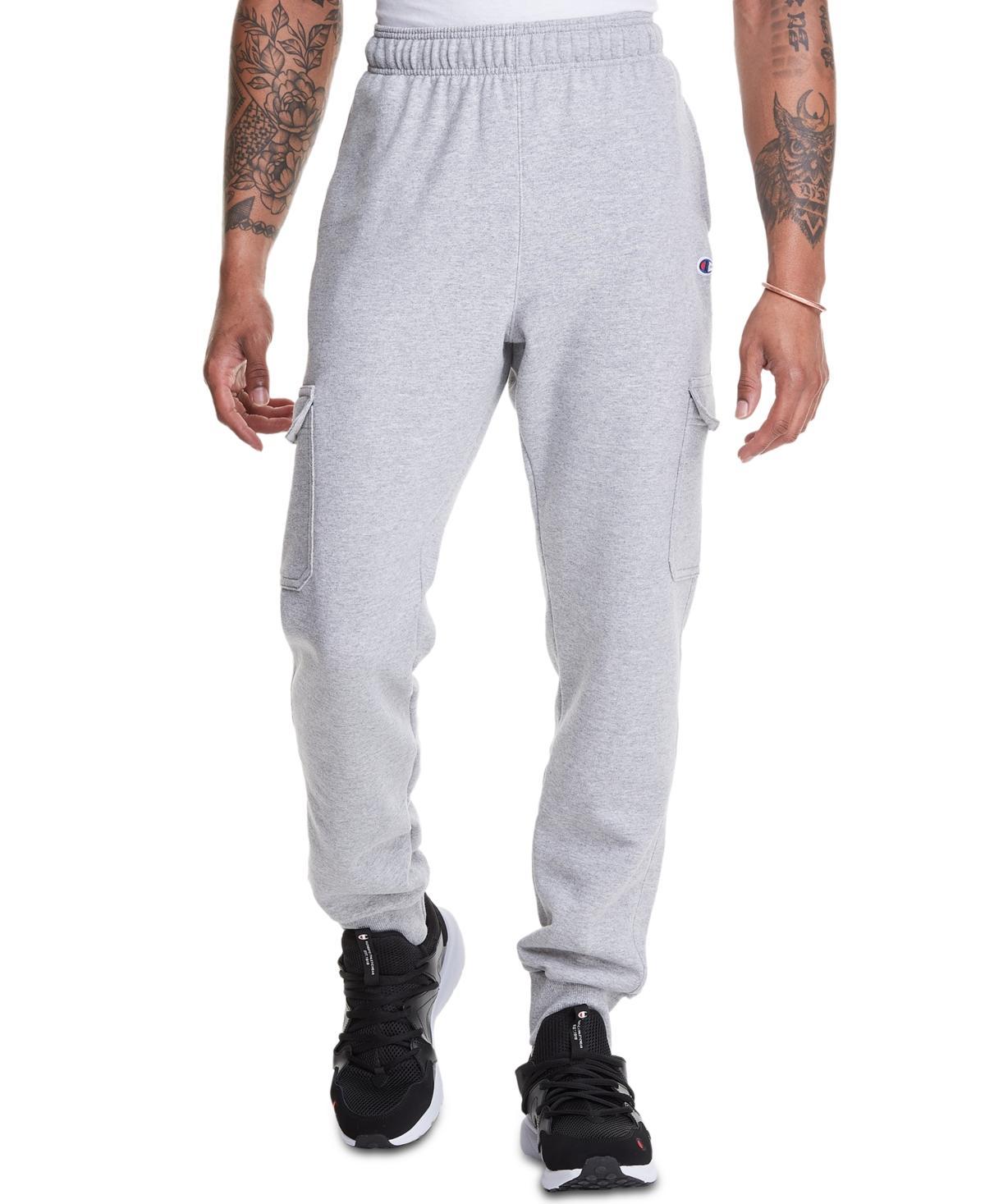 Mens Champion Powerblend Cargo Joggers, 29 Oxford Grey XL Product Image