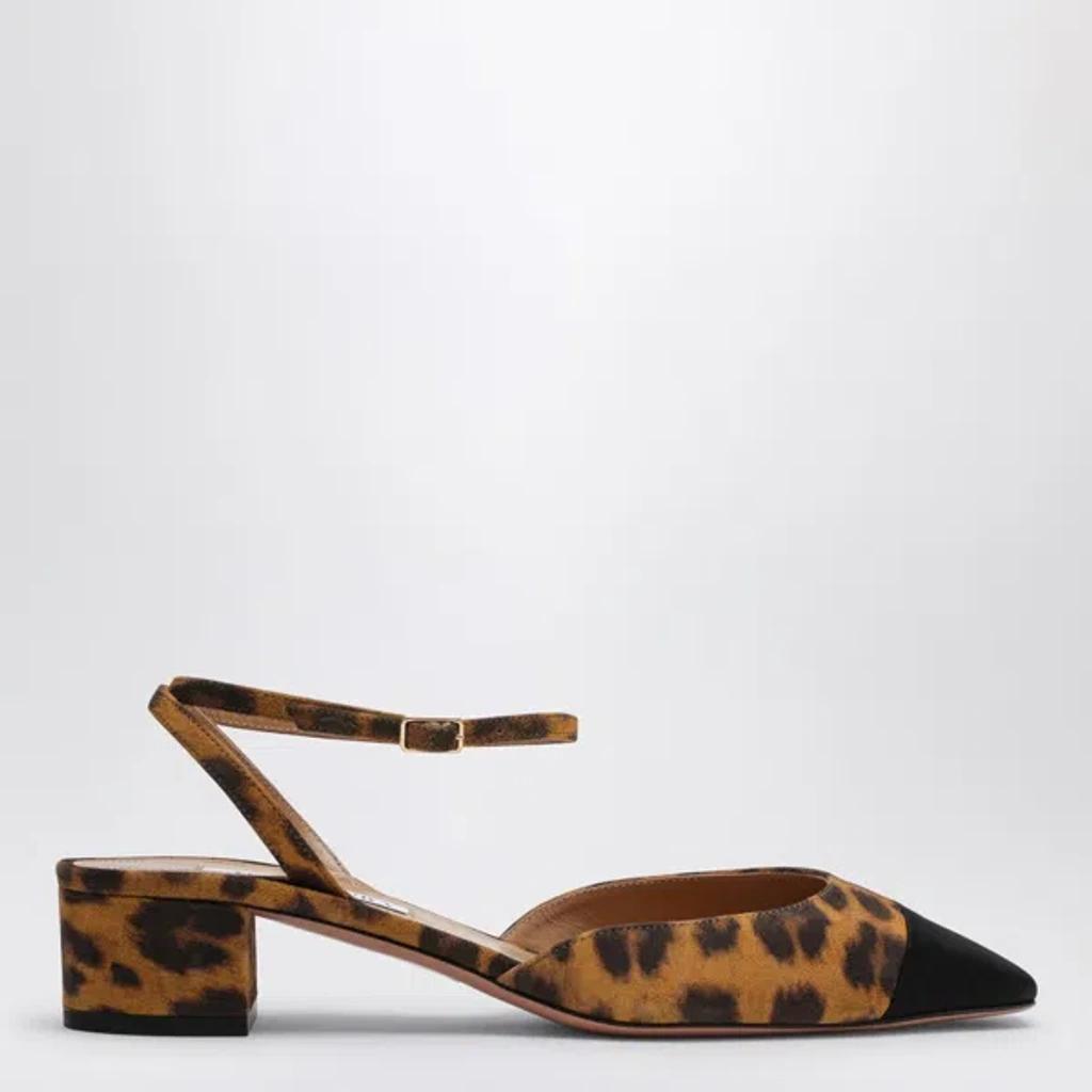 AQUAZZURA Pump French Flirt 35 Leopard Print Leather In Multicolor Product Image