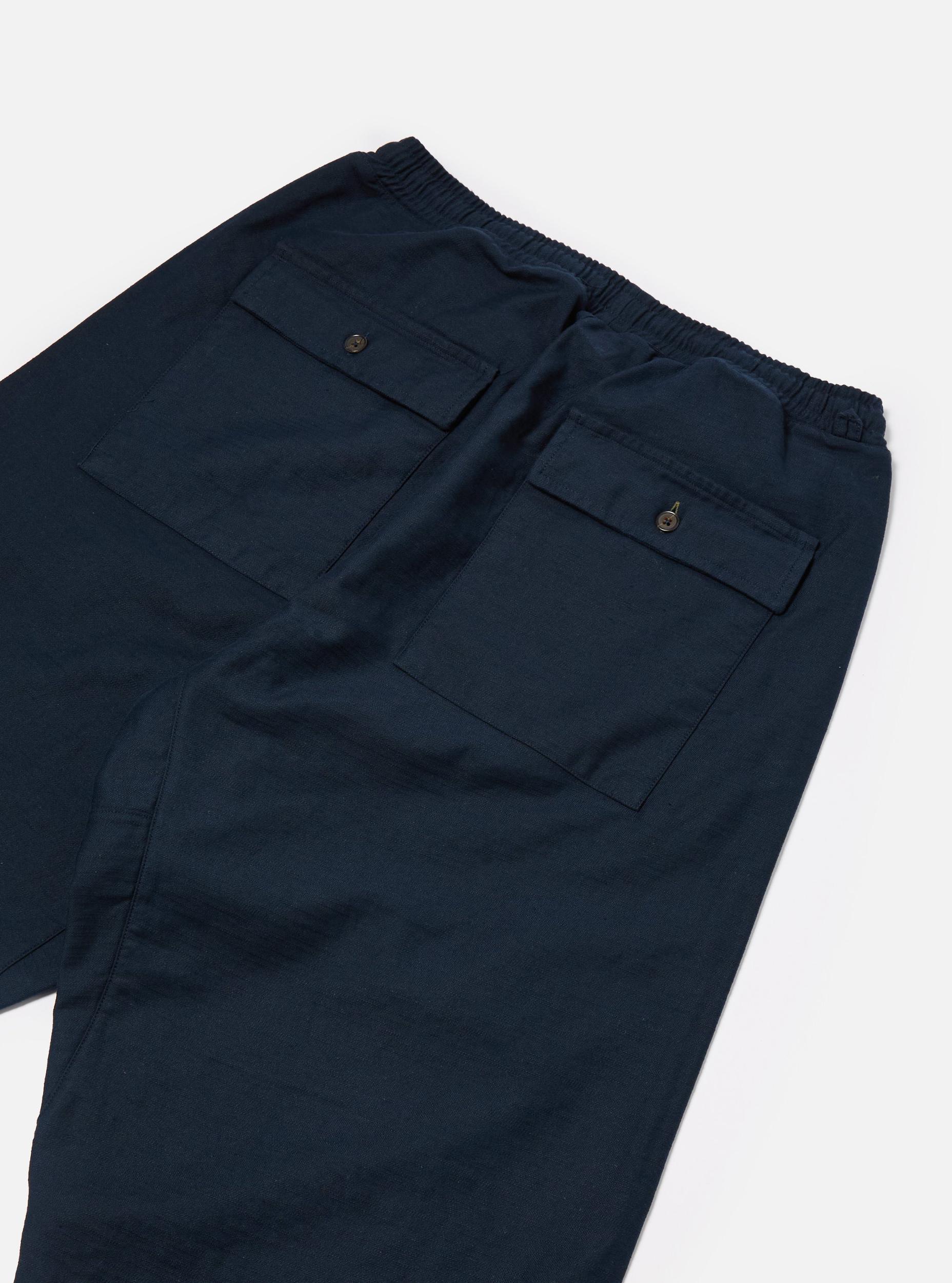 Universal Works Braga Pant in Navy Slub Sateen Product Image