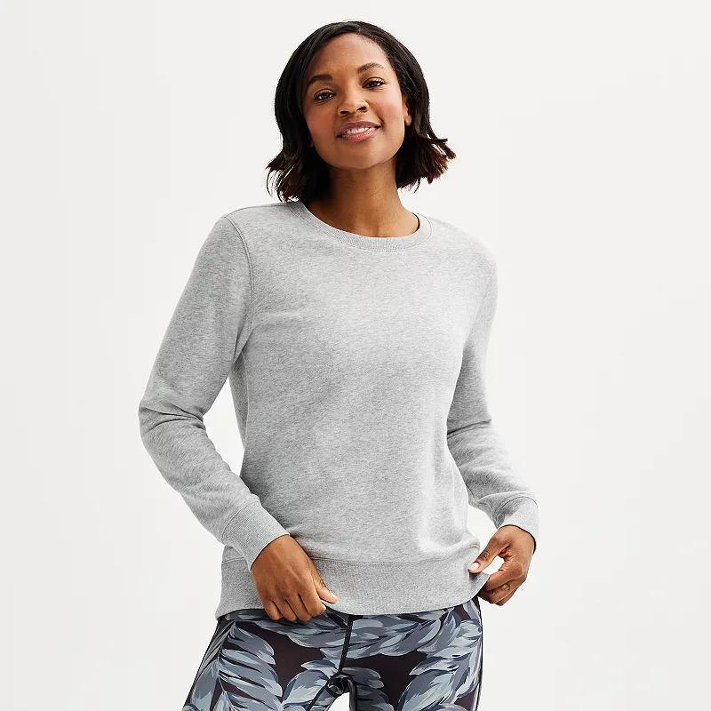 Women's Tek Gear® Ultrasoft Fleece Crewneck Sweatshirt, Size: Medium Tall, Dark Frost Grey Product Image