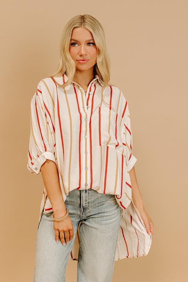 Cider Sippin' Oversized Stripe Button Up Product Image