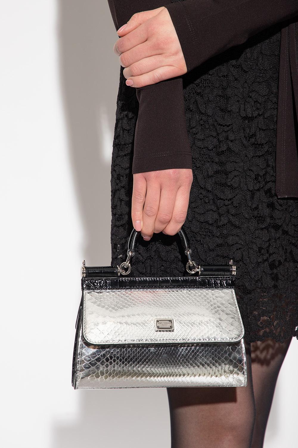 Kim  Crocodile-embossed Sicily Bag In Black Product Image