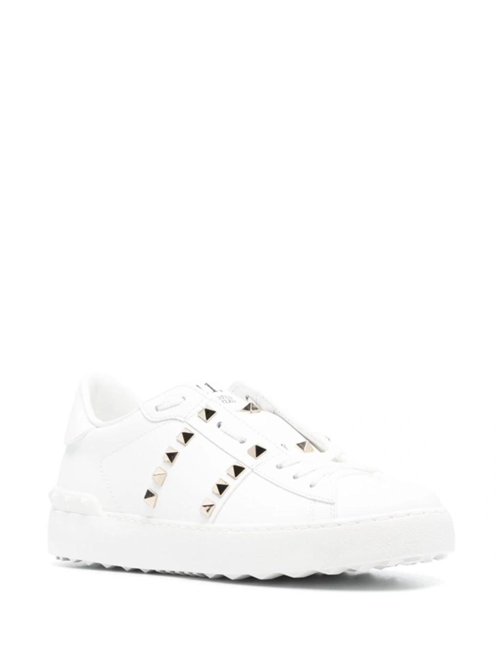 VALENTINO GARAVANI Rockstud Untitled White Leather Sneakers Product Image