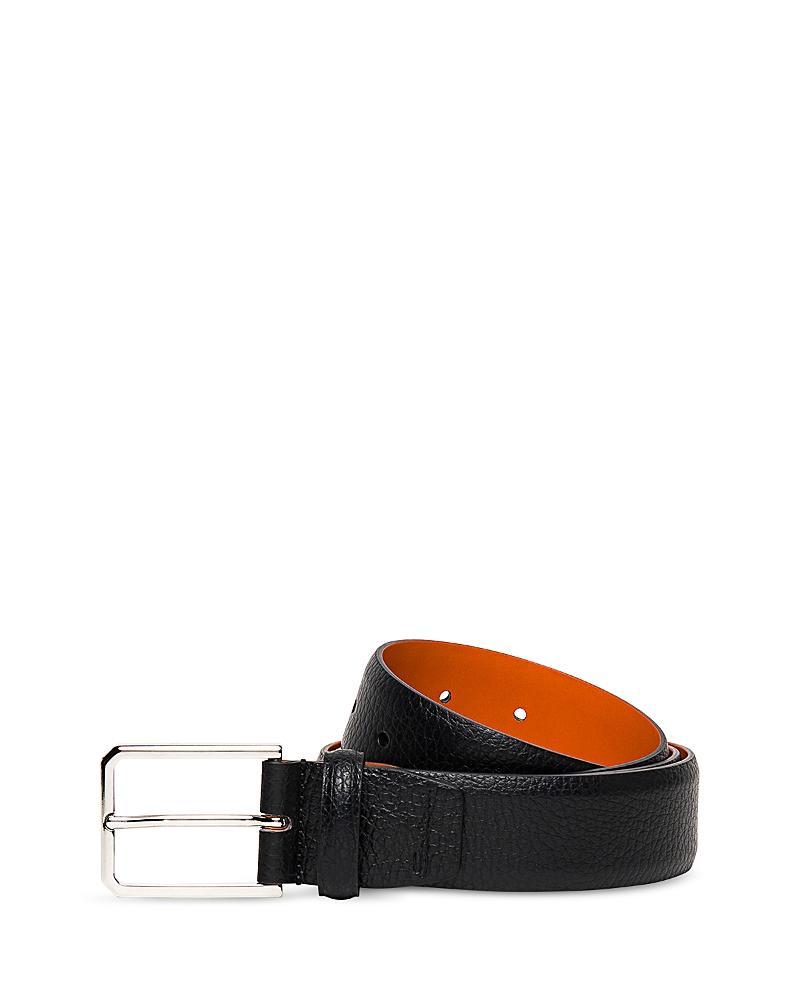 Men's Rectangle Buckle Grained Leather Belt Product Image