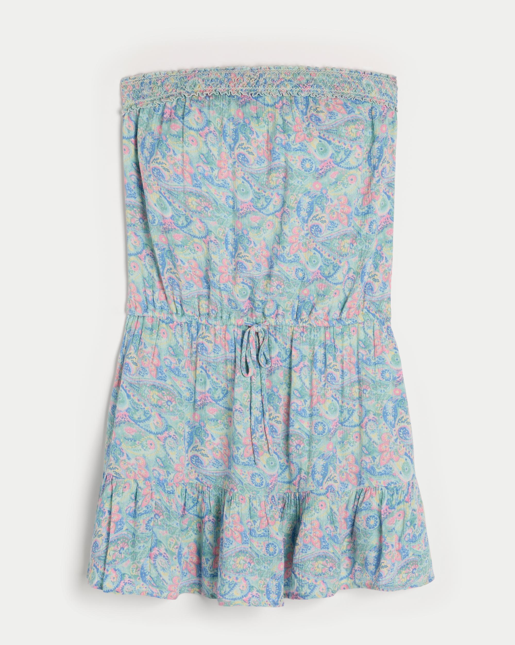 Strapless Drawstring Blouson Mini Dress Product Image