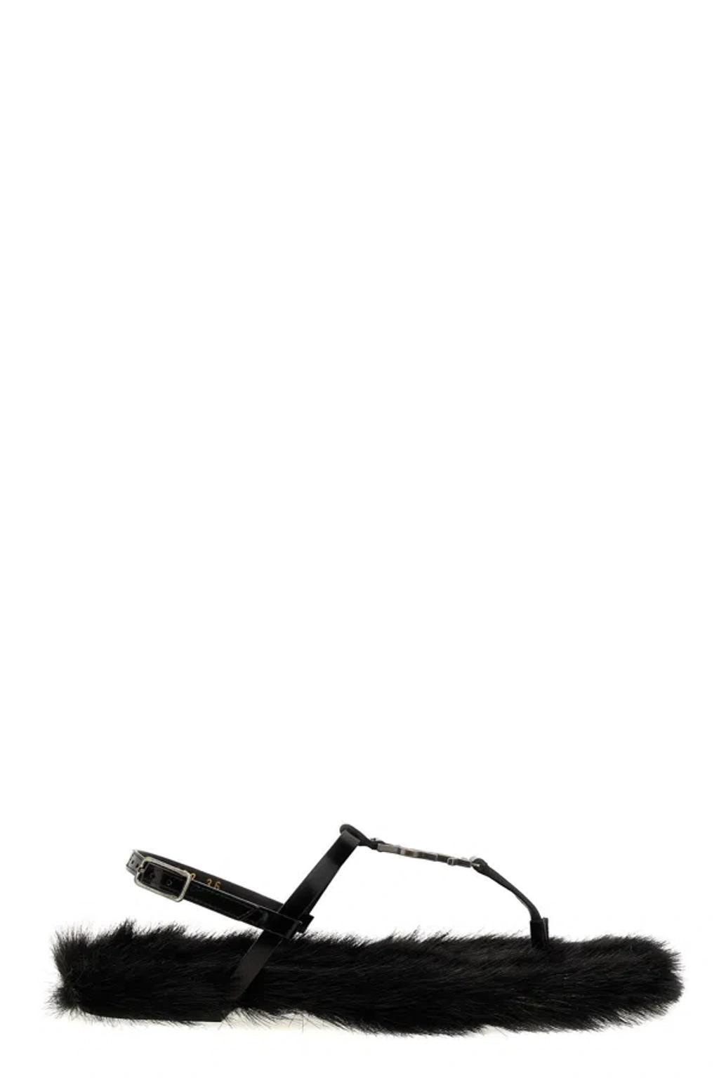 SAINT LAURENT Cassandra Sandals In Black Product Image