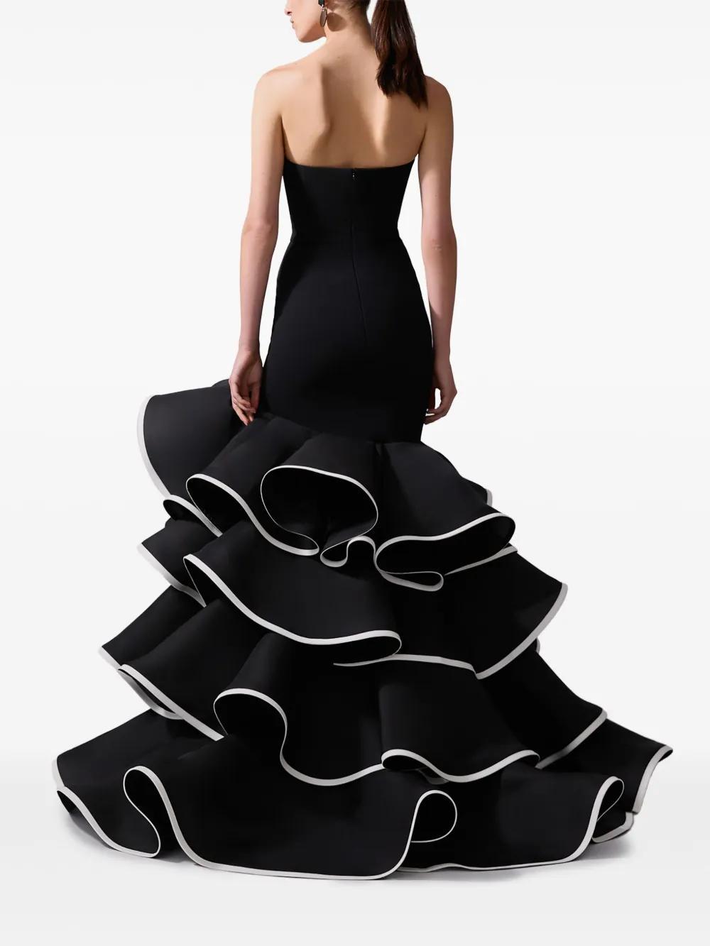 ruffled strapless gown Product Image