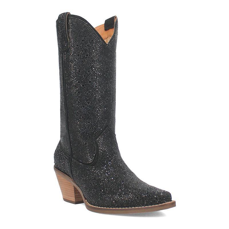 Dingo Silver Dollar Rhinestone Embellished Leather Western Boots Product Image