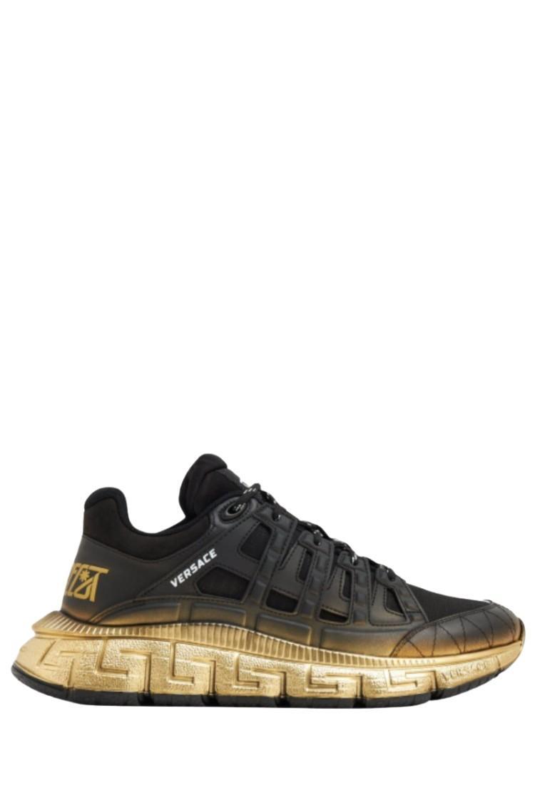 VERSACE Trigreca Lace-up Sneakers In Black Product Image