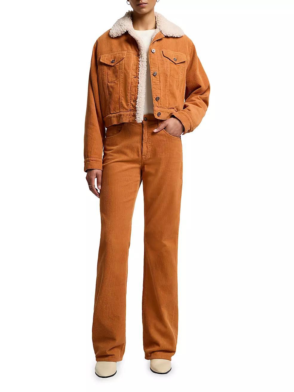 Tess Corduroy Straight-Leg Pants Product Image