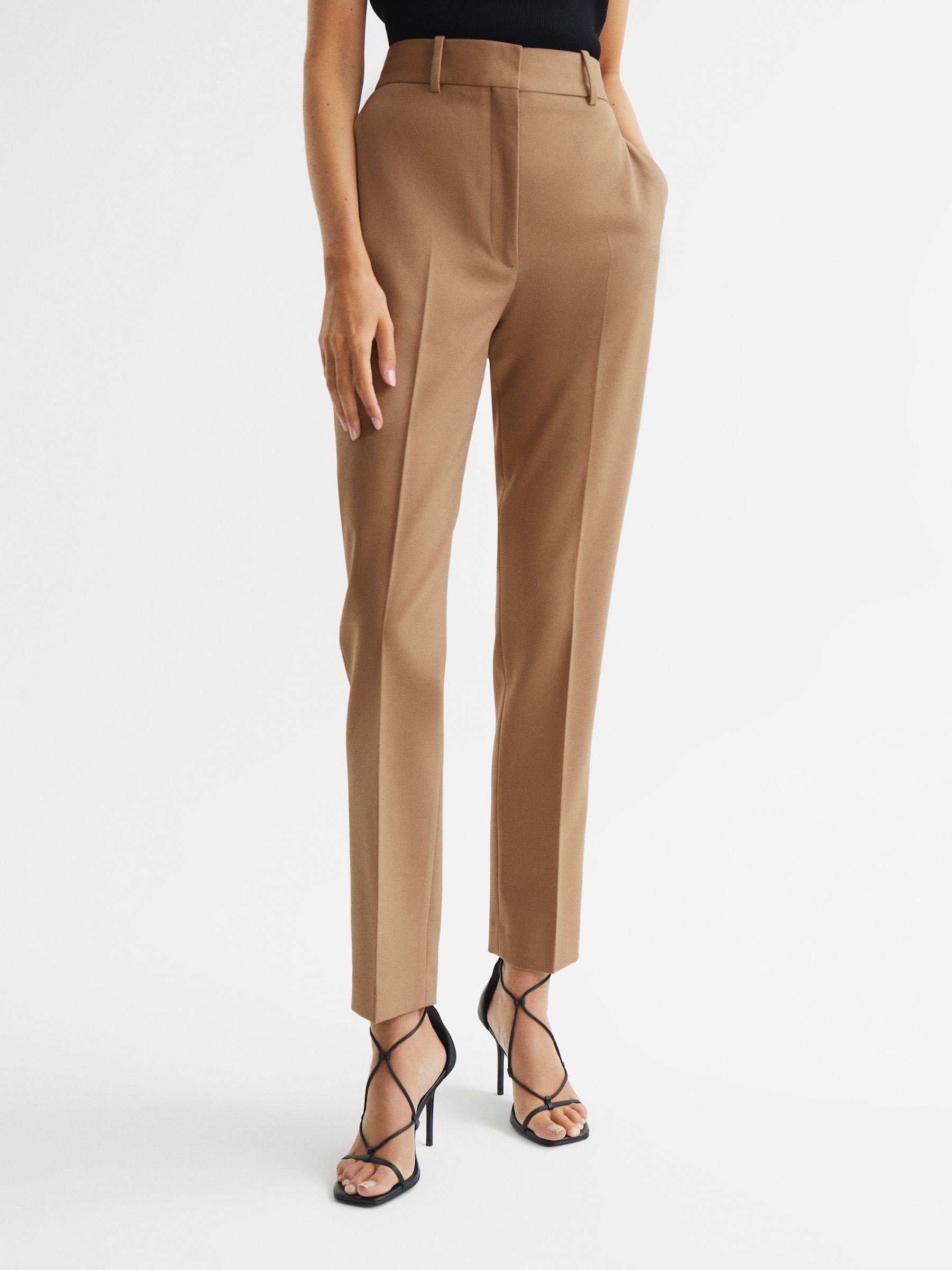 Slim Leg Tailored Trousers in Camel Product Image