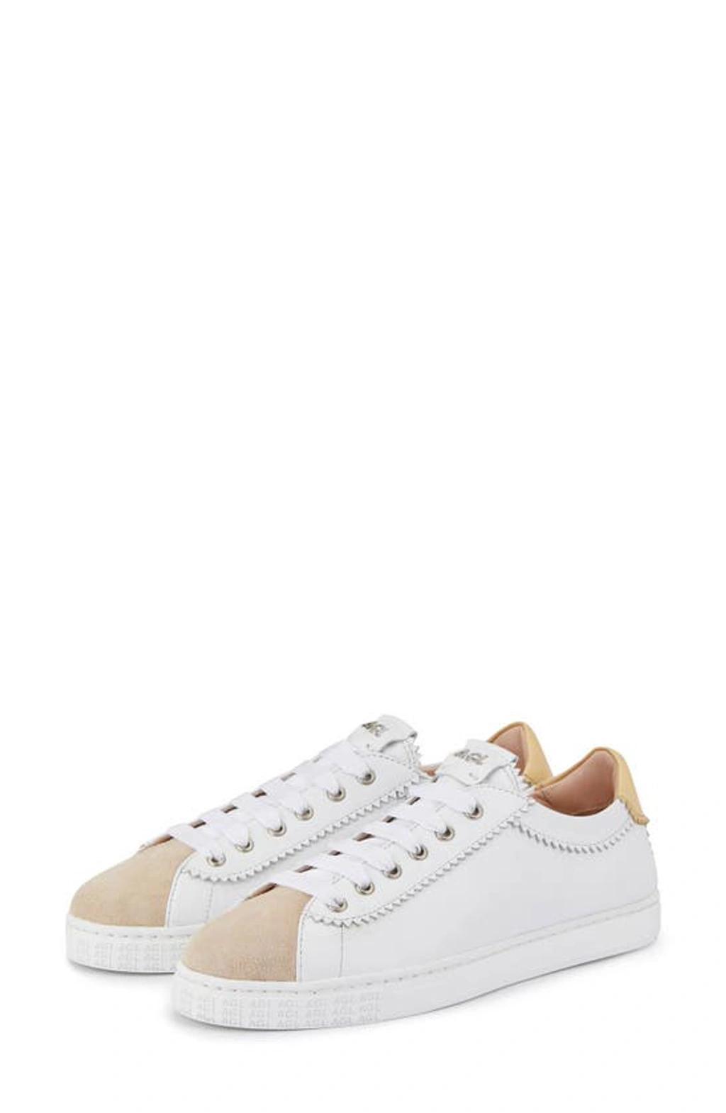 AGL ATTILIO GIUSTI LEOMBRUNI Sade Low-top Leather Sneakers In Aven-whit-pech-sand-whit Product Image