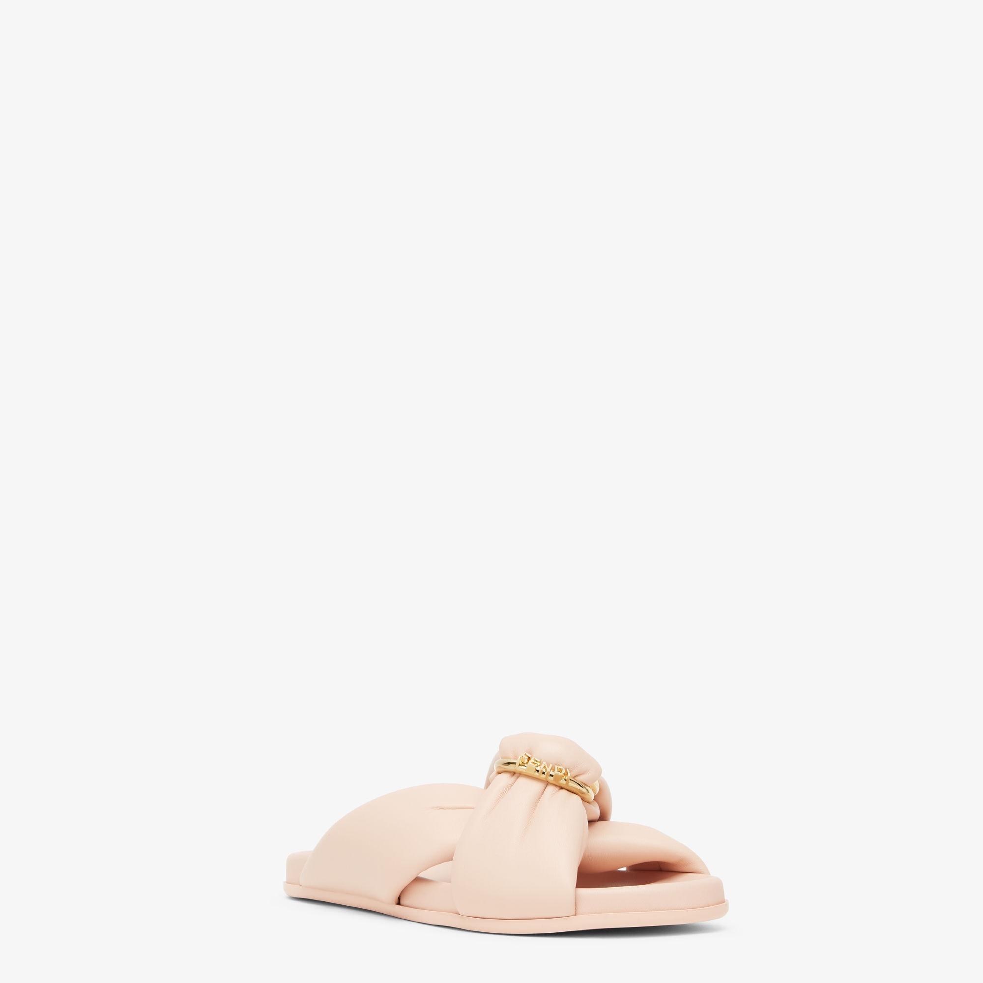 Fendi FeelPink leather slides Product Image