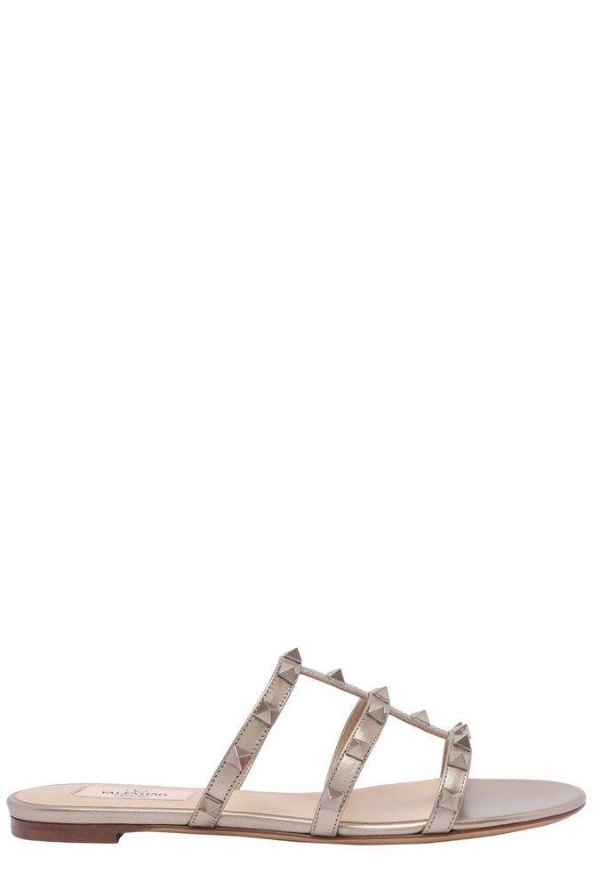 VALENTINO GARAVANI Rockstud Slip In Gold Product Image