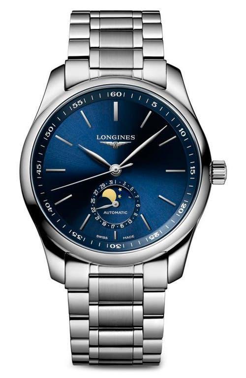 Longines Mens Master Collection Automatic Stainless Steel Bracelet Blue Dial 40mm Watch Product Image