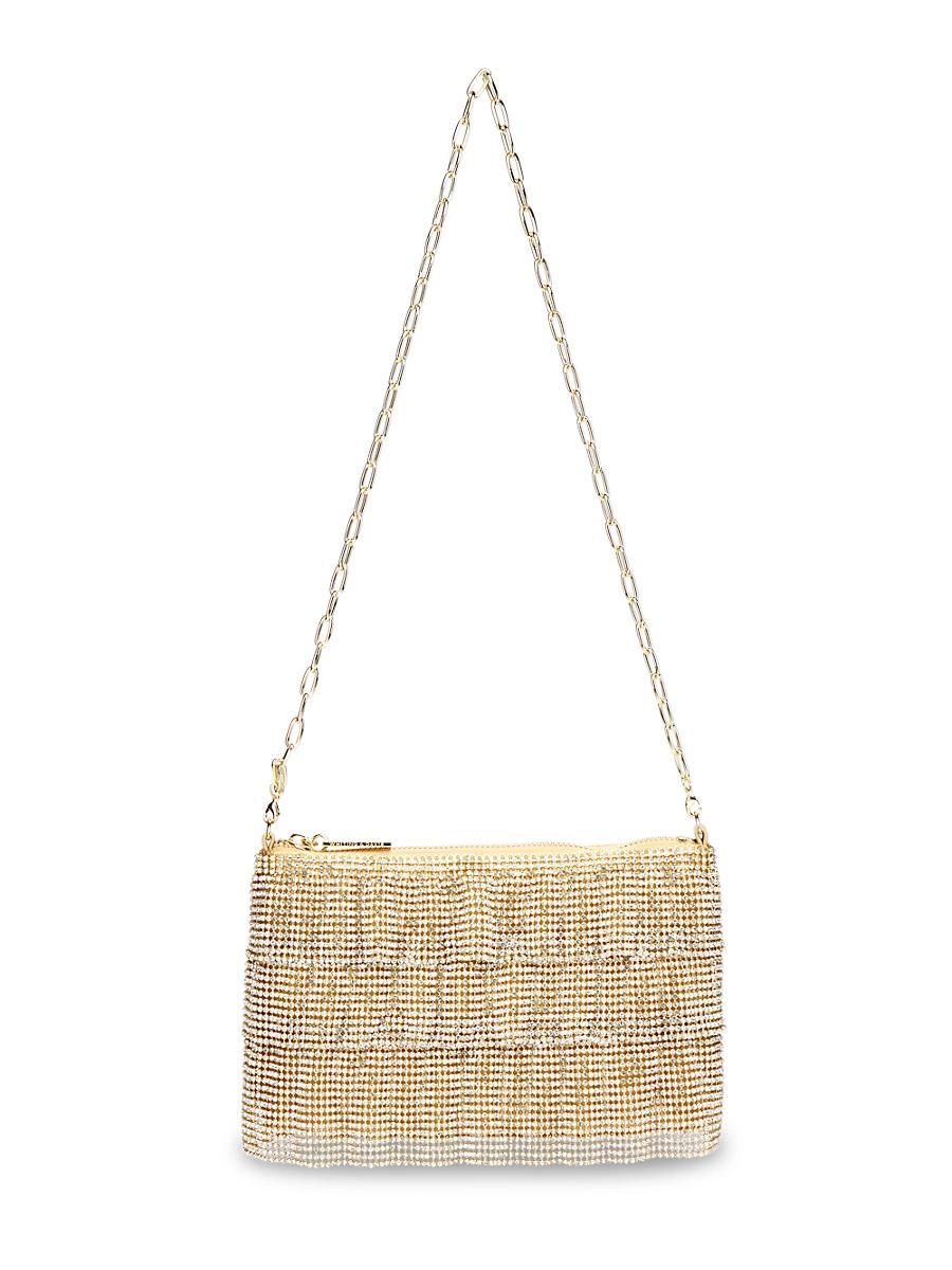 Womens Chloe Brass Mesh Crossbody Bag Product Image